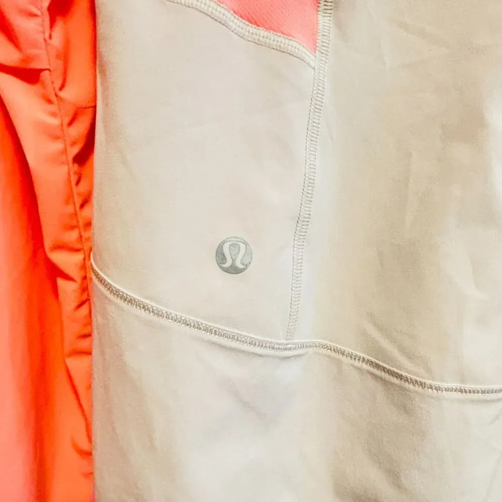 lululemon athletica Coral/Light Beige Lightweight Hooded Pullover